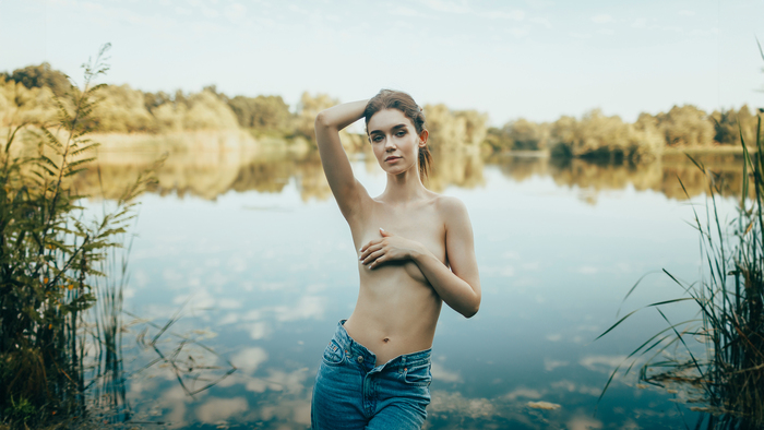 On the lake - NSFW, My, Girls, The photo, Beautiful, Photographer, Professional shooting, Beginning photographer, Figure, Aesthetics, Gorgeous, Body, Playboy, Naked, beauty, Canon, Portrait, Erotic, Nudity, Boobs, Models, PHOTOSESSION