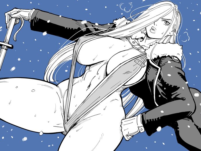 Olivia Mila Armstrong - NSFW, Baalbuddy, Art, Anime, Anime art, Erotic, Fullmetal alchemist, Olivier Mira Armstrong, Hand-drawn erotica