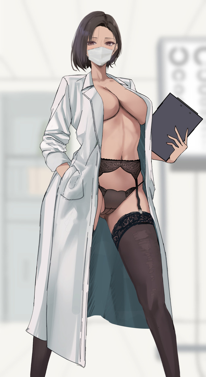 It's time to heal - NSFW, Girls, Art, Erotic, Hand-drawn erotica, Stockings, Underwear, Doctors, Anime art, Original character, Boobs, Kesoshirou