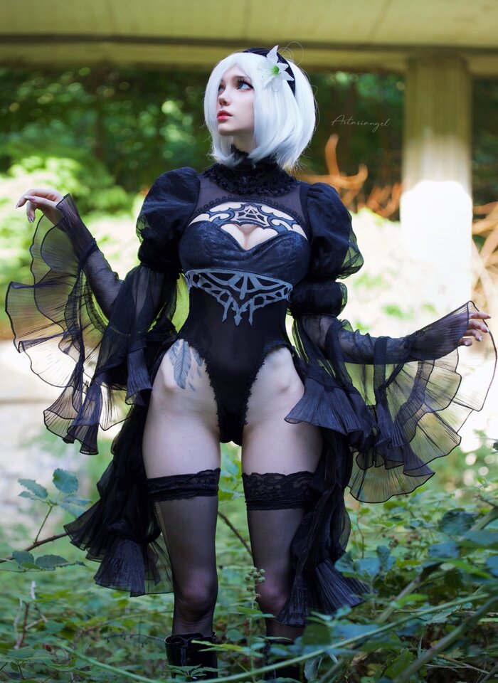 Charming 2B by Astasia Dream - NSFW, Girls, Cosplay, Astasiangel, Yorha unit No 2 type B, Nature, Longpost, Telegram (link), Twitter (link), The photo, NIER Automata