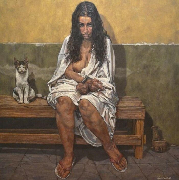 A woman is also a human being! - NSFW, Art, Egypt, Expressionism, cat, Women, Longpost