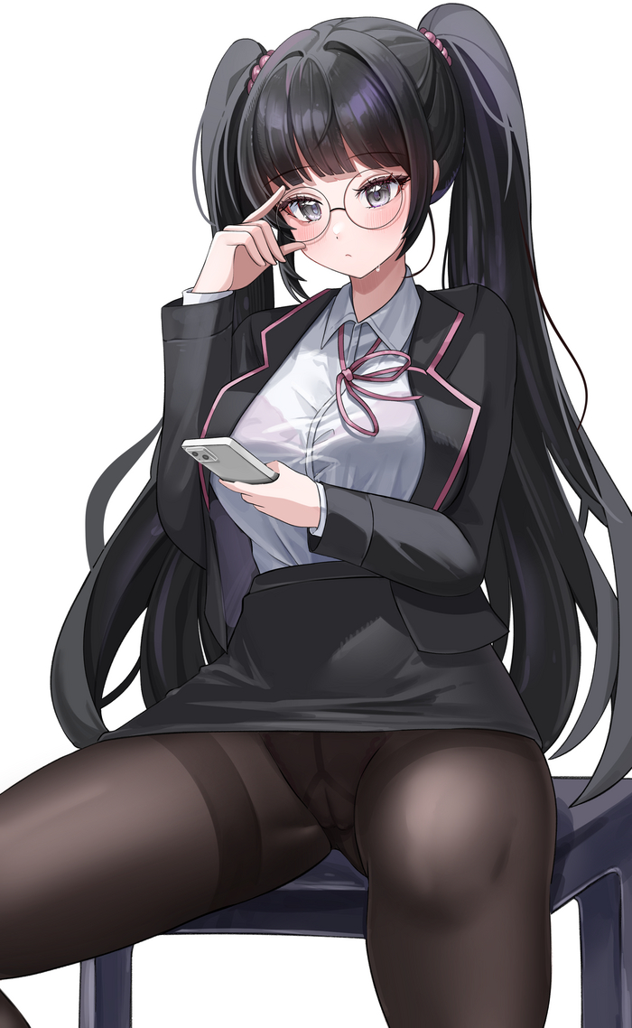 Watched - NSFW, Art, Anime, Anime art, Hand-drawn erotica, Megane, Original character, Tights, Erotic, Glasses