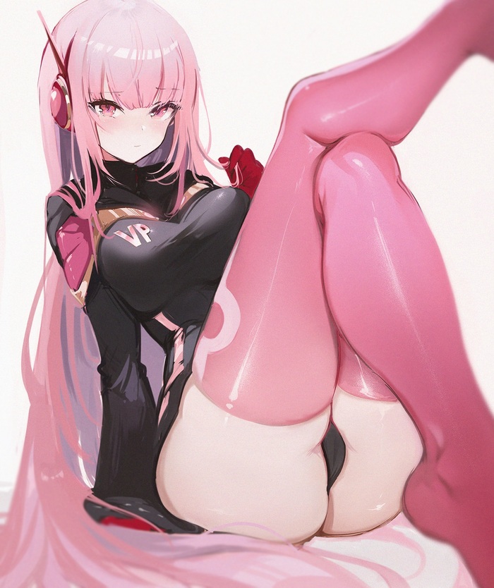 Mori Calliope - NSFW, Anime, Anime art, Art, Hololive, Mori calliope, Stockings, Pantsu, Koahri, Hand-drawn erotica, Erotic, Virtual youtuber