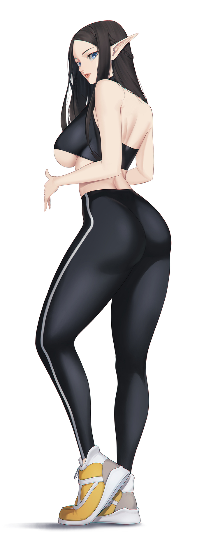 Sport Elf - NSFW, Blueorca, Art, Anime, Anime art, Original character, Elves, Longpost, Hand-drawn erotica