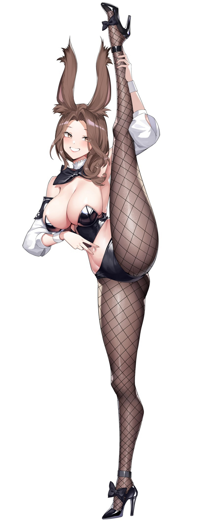 Hoba! - NSFW, Anime, Anime art, Original character, Bunnysuit, Animal ears, Tights, High heels, Hoba, Longpost