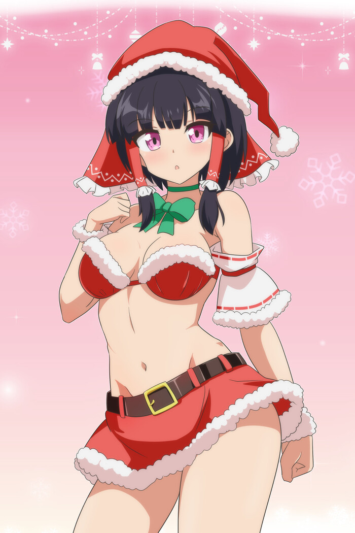 Santa Reimu - NSFW, Touhou, Hakurei Reimu, Art, Anime, Anime art, Christmas, Santa Claus, Erotic, Hand-drawn erotica, Cato (monocatienus)