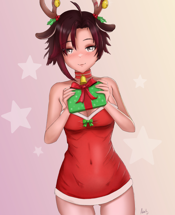 New Year's Ruby - NSFW, My, Erotic, Anime art, Art, RWBY, Ruby rose