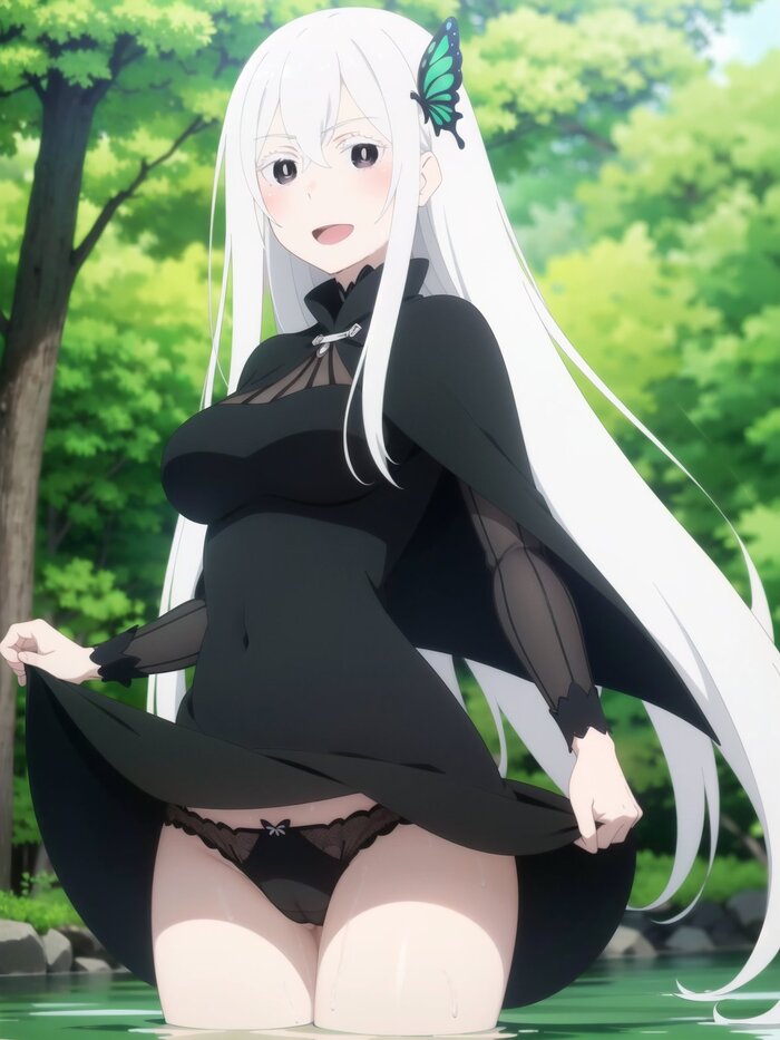 Чтобы платье не намокло - NSFW, Аниме, Anime Art, Арты нейросетей, Re:Zero Kara, Echidna