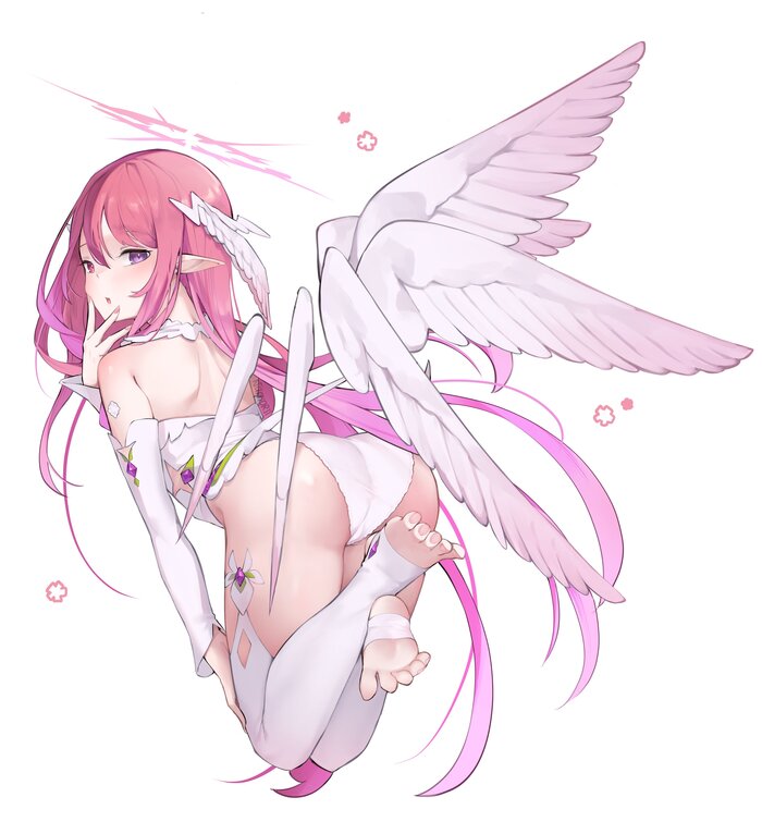 Angel & Demon - NSFW, Anime, Art, Anime art, Hololive, Virtual youtuber, Irys, Booty, Stockings, Wings, Girl with Horns, Erotic, Hand-drawn erotica, Namiorii, Longpost