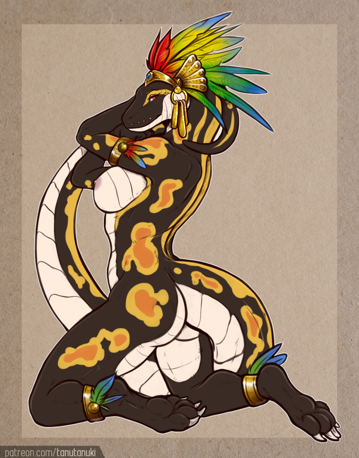 Adria - NSFW, Furry, Furry art, Furotica, Furry scalie, Snek, Tanutanuki