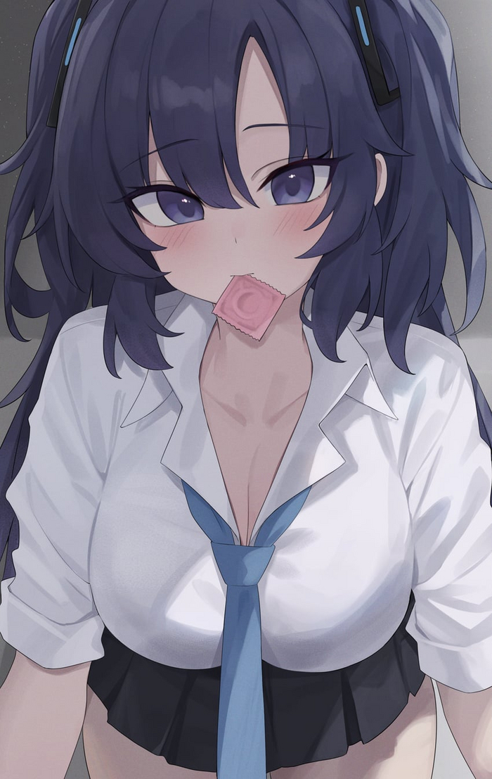 SEGS? - NSFW, Anime, Anime art, Blue archive, Hayase Yuuka, Condoms