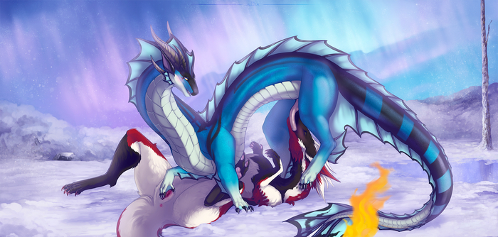 Soggy Noodle's Noodle Getting Soggy - NSFW, Art, Chinese dragon, Furotica, Furotica female, Furotica male, Penis, Labia, Yiff, 69, Digital drawing, The Dragon
