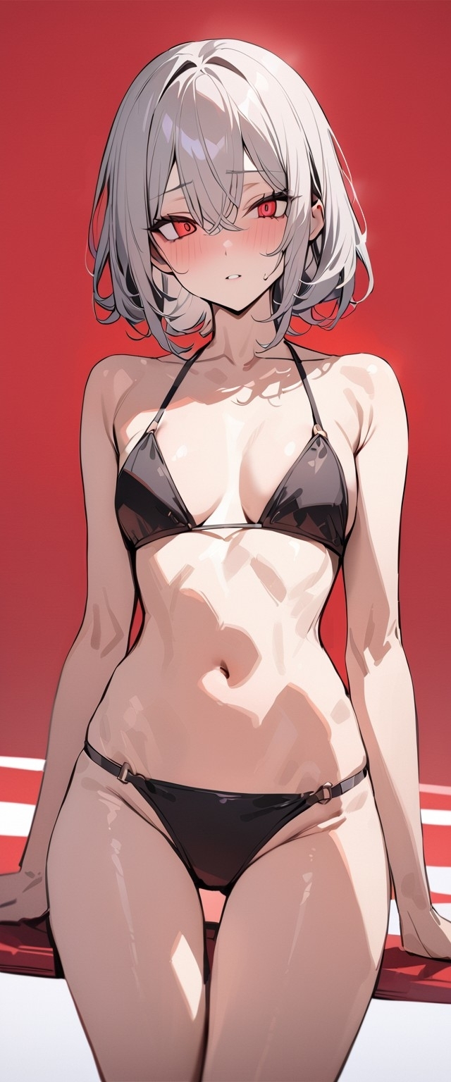 Noel Shirogane - NSFW, My, Anime, Anime art, Shirogane noel, Neural network art, Longpost, Bikini