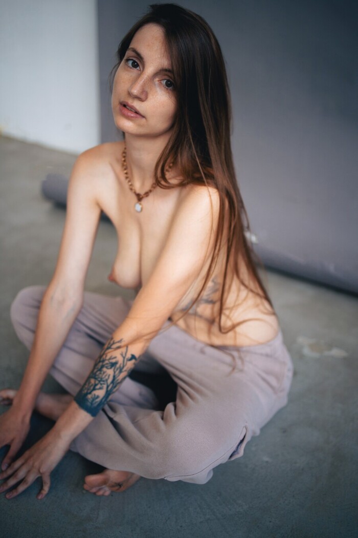 February 23 - NSFW, My, Erotic, Long hair, Girl with tattoo, Boobs, Professional shooting, Models