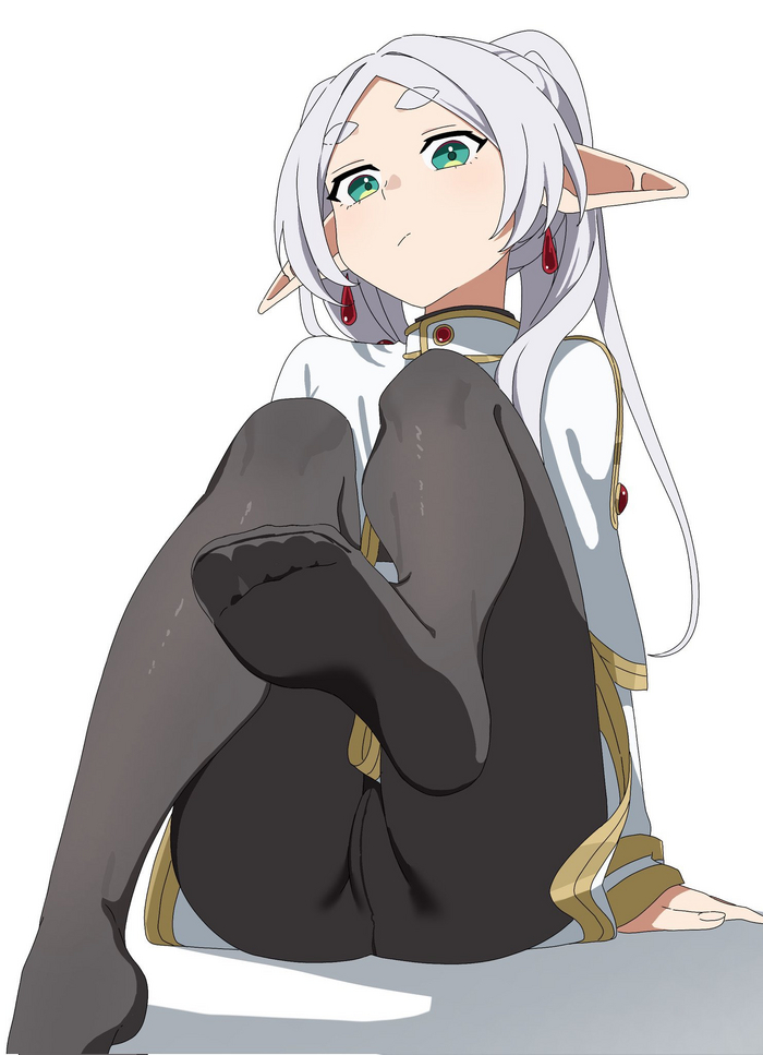 Hello, people of high culture - NSFW, Anime, Anime art, Sousou no Frieren, Frieren, Elves, Tights, Foot fetish