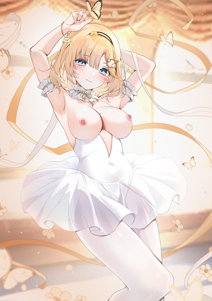 Watson Amelia - NSFW, Art, Anime, Anime art, Hololive, Virtual youtuber, Watson amelia, Yukineko1018, Boobs, Ballerinas, Erotic, Hand-drawn erotica, Longpost