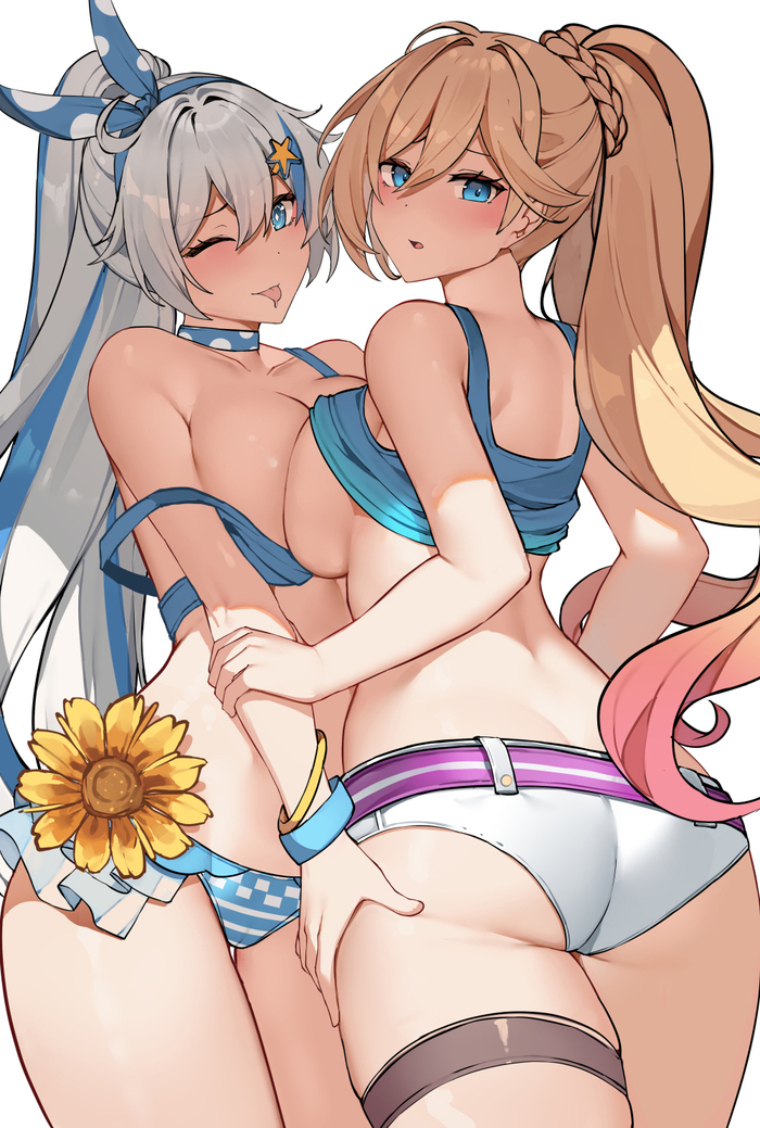 Kiana + Durandal - NSFW, Anime art, Anime, Honkai Impact, Kiana kaslana, Bianka durandal ataegina, Yuri, Friend