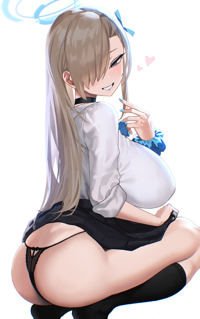 Shows - NSFW, Anime, Anime art, Blue archive, Ichinose asuna, School uniform, Booty, Pantsu