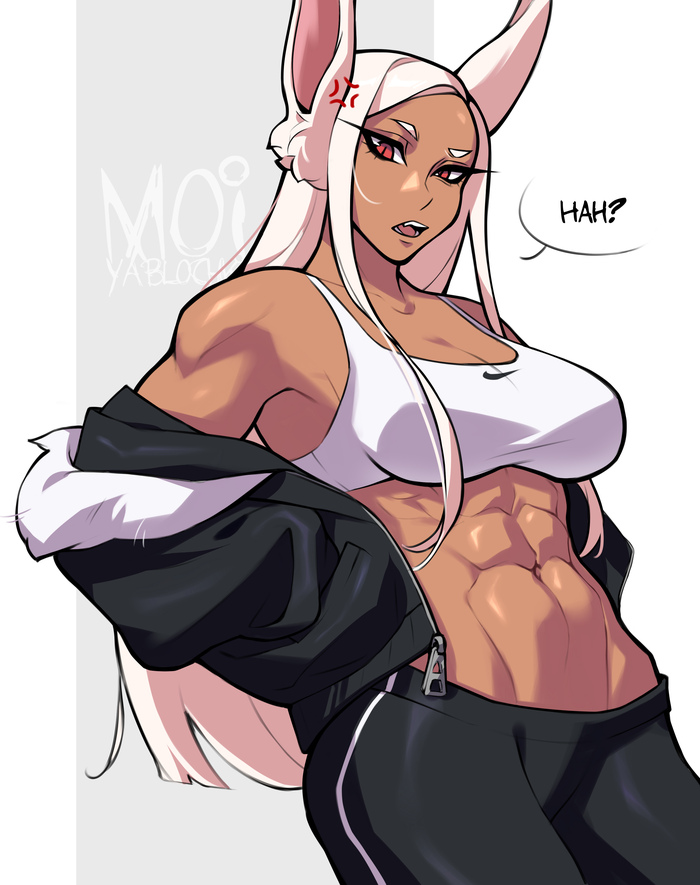 Response to Miruko's post - NSFW, Miruko, Moiyablochki, Boobs, Boku no hero academia, Girls, Erotic, Hand-drawn erotica, Art, Animal ears, Anime art, Anime, Labia, Strong girl, Reply to post, Longpost