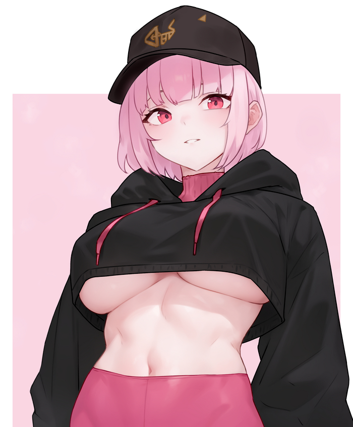 Hot dad - NSFW, Art, Anime, Anime art, Hololive, Virtual youtuber, Mori calliope, Bluefield, Boobs, Swimsuit, Medical masks, Booty, Erotic, Hand-drawn erotica, Longpost