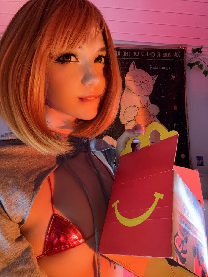 Hot McDonald's Girl - NSFW, Astasiangel, Girls, Cosplay, Erotic, McDonald's, Longpost, The photo, Stockings