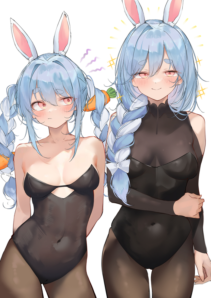 Bunnies - NSFW, Anime art, Anime, Hololive, Virtual youtuber, Usada pekora, Pekomama, Bunnysuit, Twitter (link)