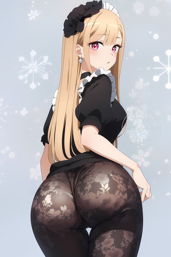 Well, how are you? - NSFW, Art, Anime, Sono Bisque Doll wa Koi wo Suru, Anime art, Marin Kitagawa, Booty, Tights, Neural network art