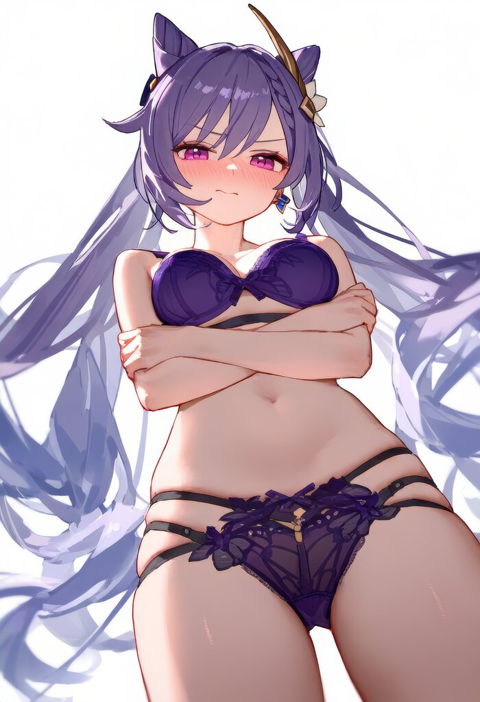 Keqing - NSFW, Genshin impact, Keqing (Genshin Impact), Anime art, Art, Hand-drawn erotica, Erotic, Twitter (link)