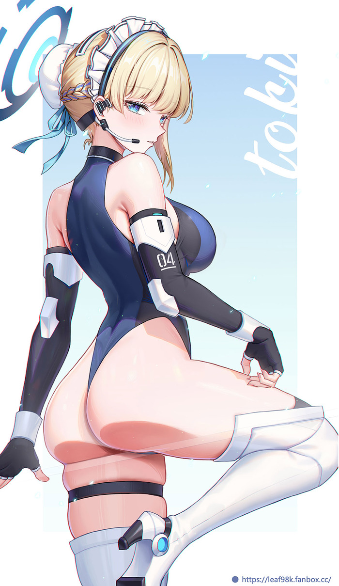 Asuma Toki - NSFW, Art, Anime, Anime art, Blue archive, Asuma Toki, Housemaid, Booty, Boobs, Erotic, Hand-drawn erotica, Longpost