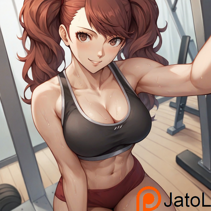 After workout - NSFW, Art, Anime, Anime art, Hand-drawn erotica, Persona, Persona 4, Kujikawa Rise, Muscleart