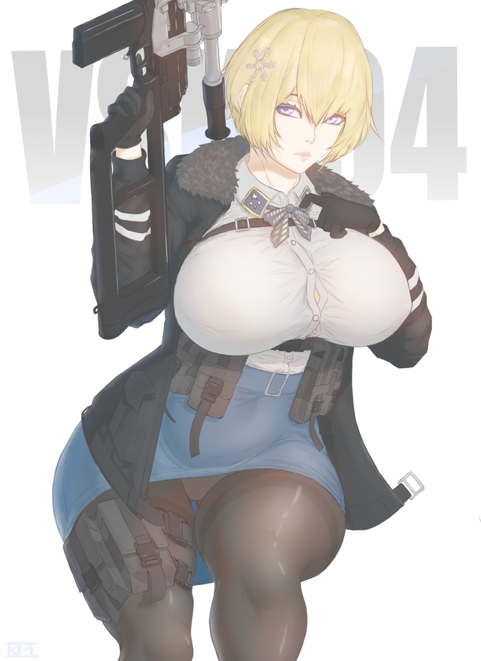 VSK-94 - NSFW, Kuromoro, Art, Anime, Anime art, Hand-drawn erotica, Erotic, Girls frontline, Vsk-94, Extra thicc