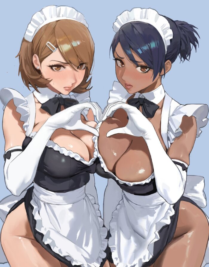 Today we are your maids - NSFW, Art, Anime, Anime art, Hand-drawn erotica, Erotic, Persona, Persona 3, Takeba Yukari, Housemaid