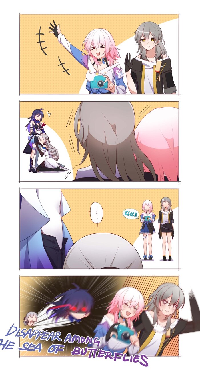 Continuation of the post Buttoning Shorts - NSFW, Anime art, Anime, Yuri, Friend, Honkai: Star Rail, Bronya (Honkai: Star Rail), Seele (Honkai: Star Rail), Twitter (link), March 7th (Honkai: Star Rail), Stelle (Honkai: Star Rail), Reply to post