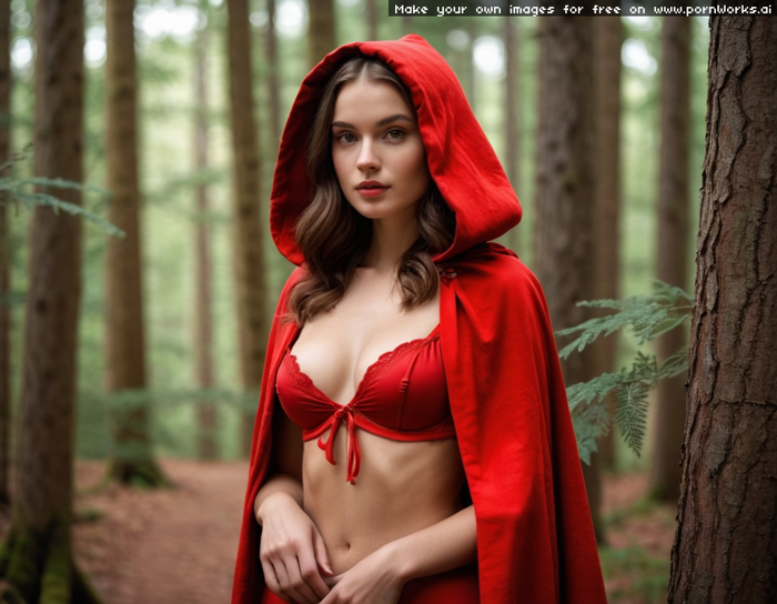 Let's play! I'm Little Red Riding Hood! - NSFW, My, Erotic, Neural network art, Original character, Нейронные сети