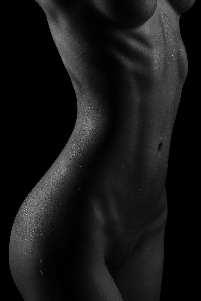 No hands - NSFW, My, Erotic, Black and white photo, Professional shooting, Girls, Figure