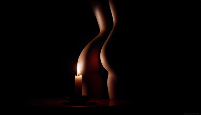 Silhouettes - NSFW, My, Neural network art, Art, Stable diffusion, Нейронные сети, Erotic, Boobs, Booty, Photorealism, Darkness, Candle