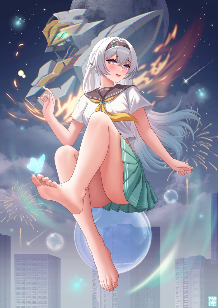 Sveta - NSFW, Anime art, Anime, Pixiv, Honkai: Star Rail, Hips, Booty, Firefly (Honkai: Star Rail)