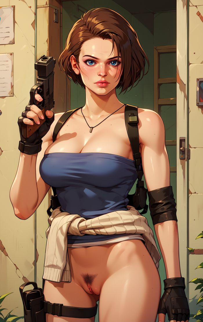 Jill Valentine - NSFW, Моё, Арты нейросетей, Эротика, Арт, Stable Diffusion, Game Art, Половые губы, Волосы на лобке, Jill Valentine, Resident Evil