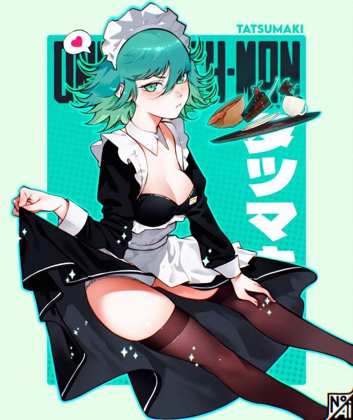 Maids - NSFW, Art, Anime, Anime art, Onepunchman, Fubuki, Housemaid, Tatsumaki, Longpost, Hand-drawn erotica, Pantsu