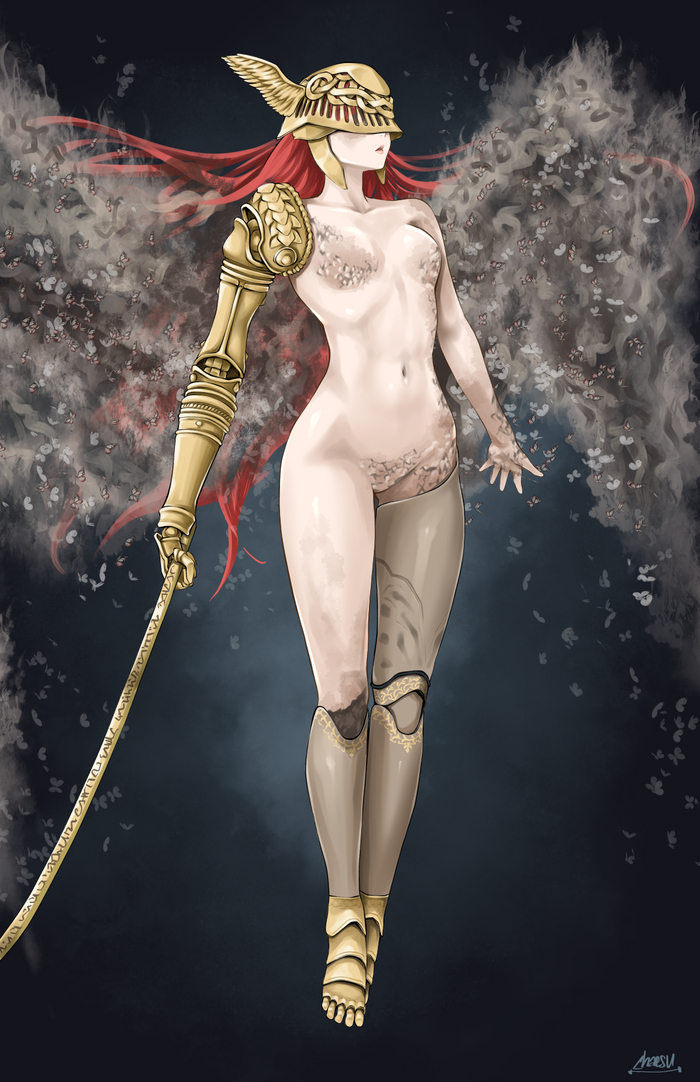 Malienia - NSFW, Art, Games, Elden Ring, Malenia, Chaesu, Erotic, Hand-drawn erotica