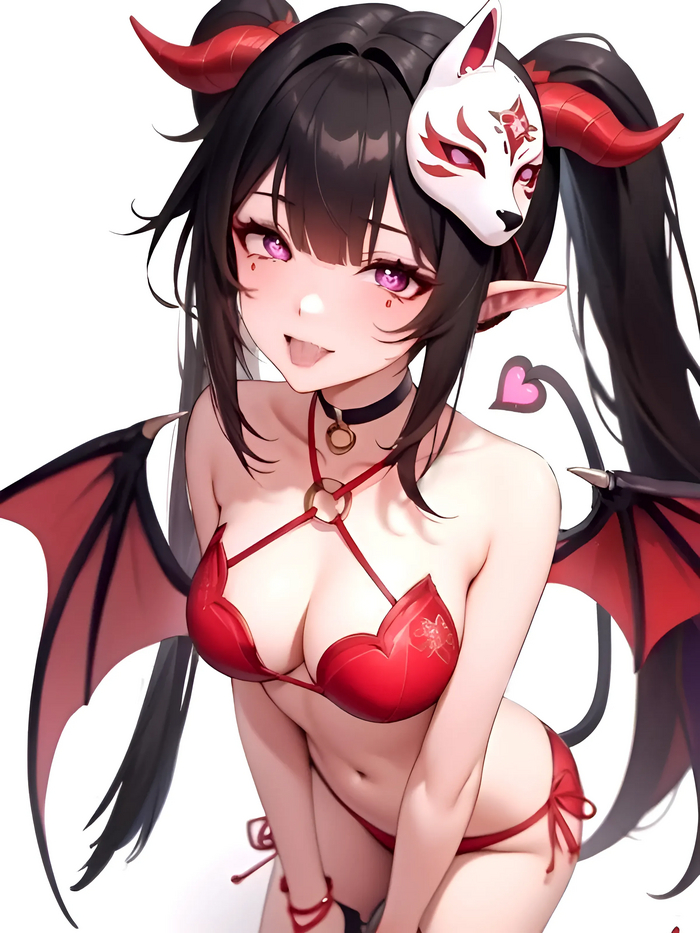 Sukkubik in Love - NSFW, Anime art, Anime, Honkai: Star Rail, Sparkle (Honkai: Star Rail), Succubus, Horns, Wings, Neural network art