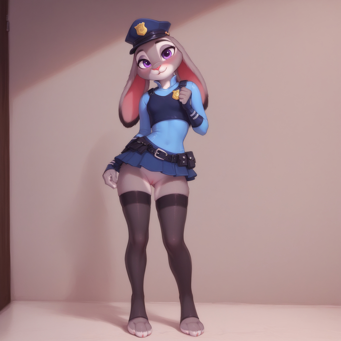 Judy - NSFW, Furry, Anthro, Art, Furotica, Furry rabbit, Judy hopps, Zootopia, Cartoons, Neural network art