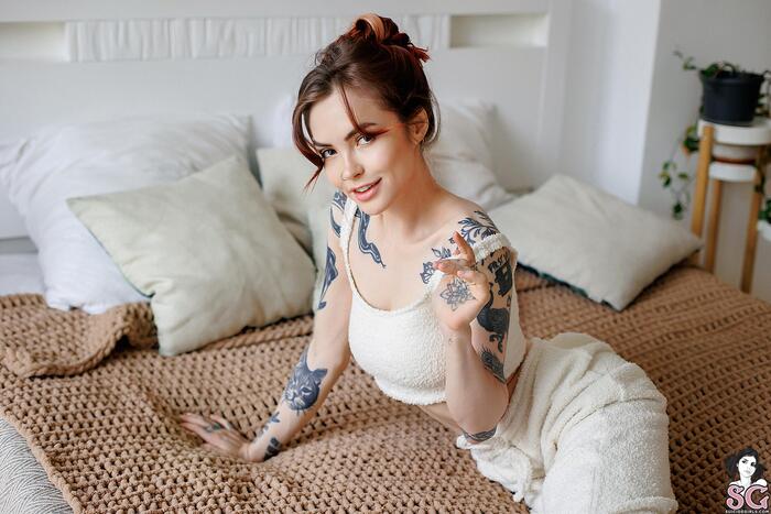 Alenagzhel - Let's Stay Home - NSFW, Survey, Erotic, Girls, Boobs, Booty, Without underwear, Girl with tattoo, Suicide girls, Pubis, Strip, Longpost