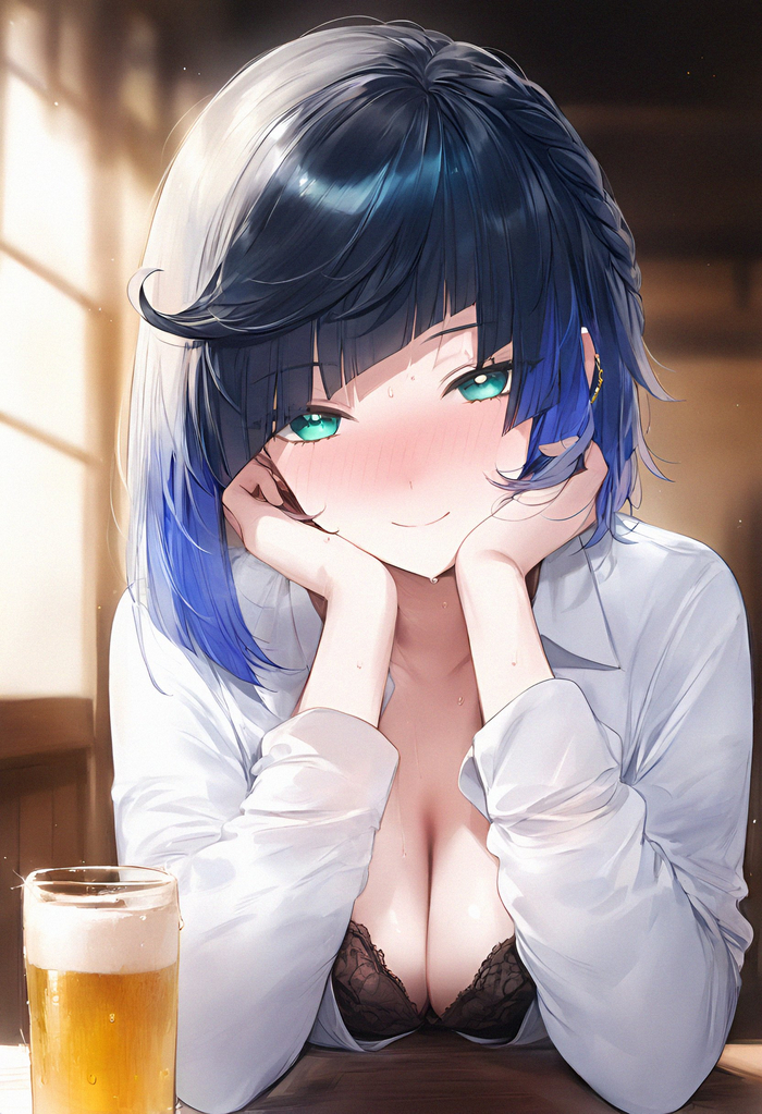 Yelan - NSFW, Genshin impact, Yelan (Genshin Impact), Art, Girls, Games, Anime art, Anime, Neural network art, Boobs