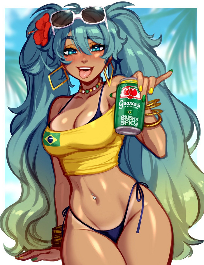 Brazilian Miku - NSFW, Anime art, Anime, Vocaloid, Hatsune Miku, BlushyPixy