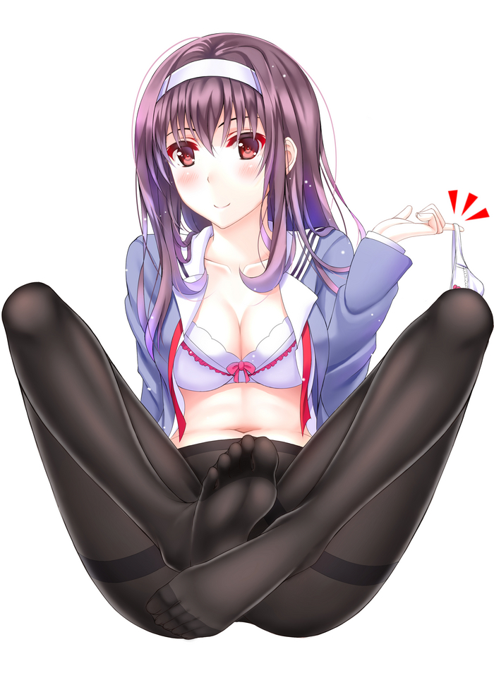 Superman is straight - NSFW, Anime, Anime art, Kasumigaoka utaha, Saekano, Foot fetish, Tights, Pantsu