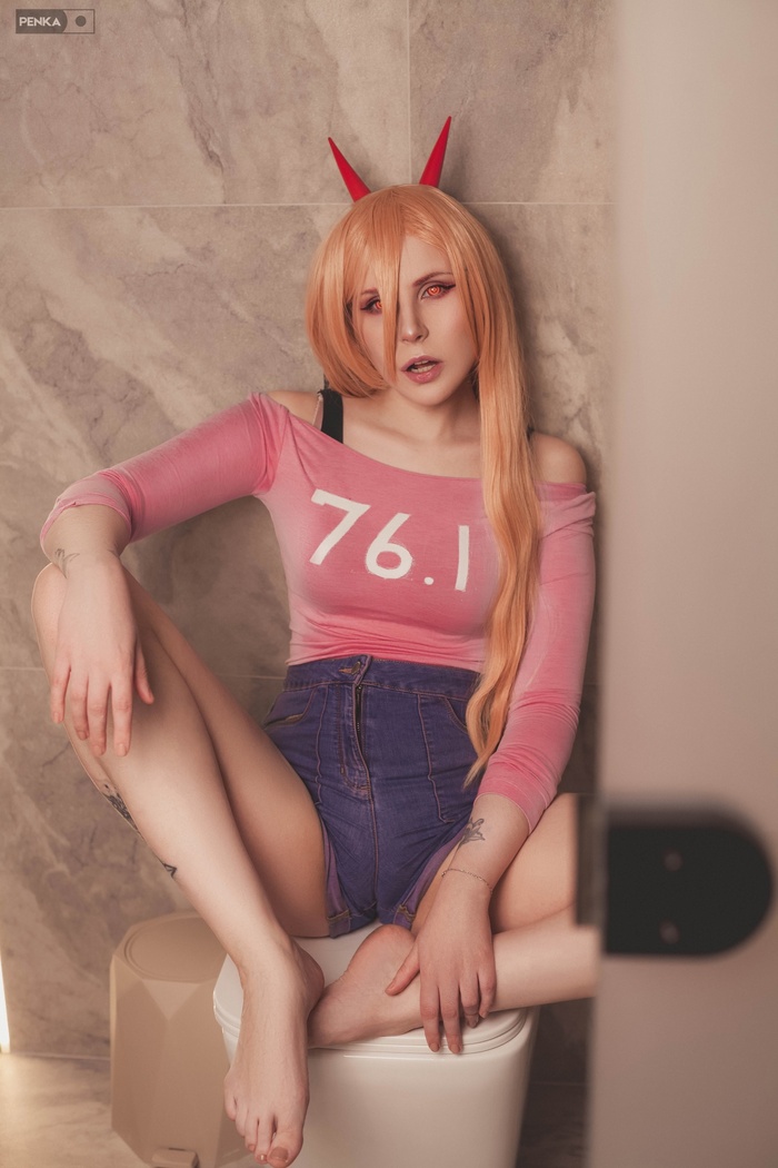 Power (Sasha Son) - NSFW, The photo, PHOTOSESSION, Cosplay, Fashion model, Erotic, Power (Chainsaw Man), Chainsaw man, Anime, Longpost