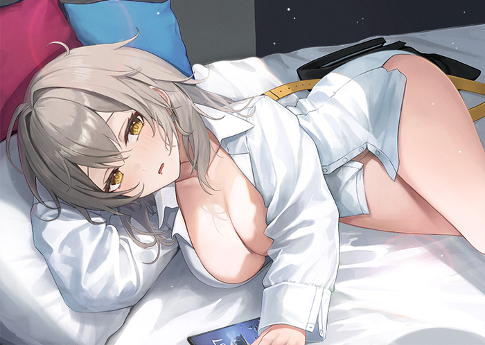 Stelle - NSFW, Stelle (Honkai: Star Rail), Anime Art, Pixiv, Аниме, Honkai: Star Rail, Сиськи, Бедра