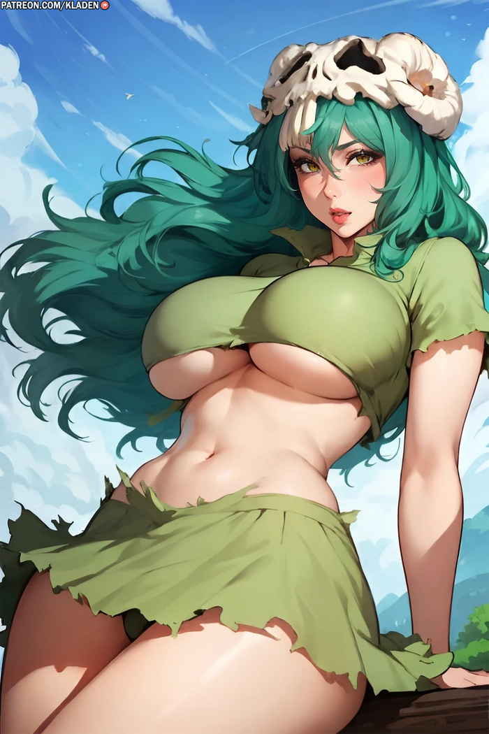 Nelliel - NSFW, Anime, Anime art, Nelliel Tu Odelschwanck, Bleach, Pantsu, Boobs, Neural network art, Girls