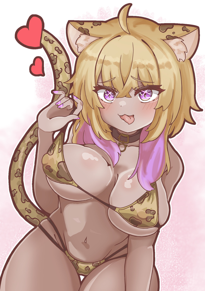 Хвстъ - NSFW, Anime Art, Аниме, Virtual YouTuber, Hololive, Nekomata Okayu, Animal Ears, Хвост, Неко